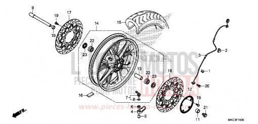 RUOTA ANTERIORE GL1800J di 2018